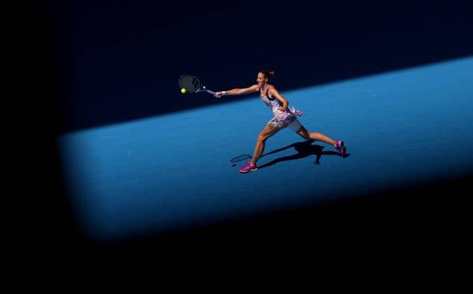 Mandatory Credit: Photo by Ella Ling Shutterstock (13728748bw) Karolina Pliskova of Czech Republic in action Australian Open, Day Six, Tennis, Melbourne Park, Melbourne, Australia - 21 Jan 2023 Australian Open, Day Six, Tennis, Melbourne Park, Melbourne, Australia - 21 Jan 2023 Copyright: xEllaxLing Shutterstockx 13728748bw