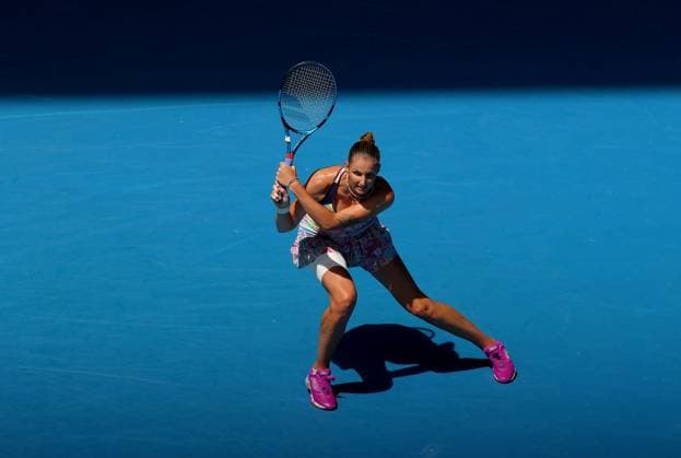 Mandatory Credit: Photo by Ella Ling Shutterstock (13728748bk) Karolina Pliskova of Czech Republic in action Australian Open, Day Six, Tennis, Melbourne Park, Melbourne, Australia - 21 Jan 2023 Australian Open, Day Six, Tennis, Melbourne Park, Melbourne, Australia - 21 Jan 2023 Copyright: xEllaxLing Shutterstockx 13728748bk