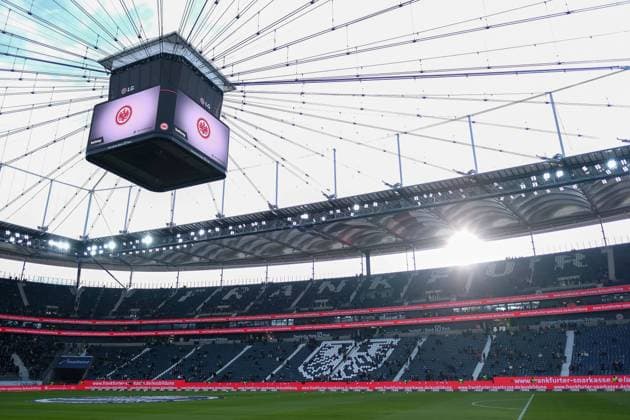 Blick ins Stadion vor dem Spiel, Eintracht Frankfurt vs. FC Schalke 04, Fussball, 1.Bundesliga, 16.Spieltag, Saison 2022 2023, 21.01.2023, DFL REGULATIONS PROHIBIT ANY USE OF PHOTOGRAPHS AS IMAGE SEQUENCES AND OR QUASI-VIDEO Eintracht Frankfurt vs. Schalke 04, Fussball, 1.Bundesliga, 16.Spieltag, Saison 2022 2023, 21.01.2023 Frankfurt am Main Copyright: xEibner-Pressefotox xMichaelxBermx EP_EER