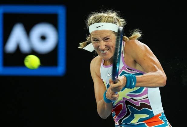 Mandatory Credit: Photo by Ella Ling Shutterstock (13729781bz) Victoria Azarenka of Belarus in action Australian Open, Day Nine, Tennis, Melbourne Park, Melbourne, Australia - 24 Jan 2023 Australian Open, Day Nine, Tennis, Melbourne Park, Melbourne, Australia - 24 Jan 2023 Copyright: xEllaxLing Shutterstockx 13729781bz