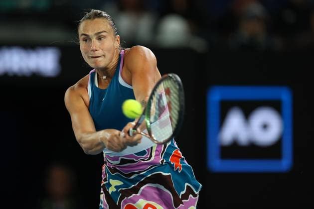 Mandatory Credit: Photo by Ella Ling Shutterstock (13736327bx) Aryna Sabalenka of Belarus Australian Open, Day Eleven, Tennis, Melbourne Park, Melbourne, Australia - 26 Jan 2023 Australian Open, Day Eleven, Tennis, Melbourne Park, Melbourne, Australia - 26 Jan 2023 Copyright: xEllaxLing Shutterstockx 13736327bx