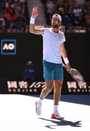 Mandatory Credit: Photo by James Gourley Shutterstock (13736332ax) Karen Khachanov during his semi-final match Australian Open, Day Twelve, Tennis, Melbourne Park, Melbourne, Australia - 27 Jan 2023 Australian Open, Day Twelve, Tennis, Melbourne Park, Melbourne, Australia - 27 Jan 2023 Copyright: xJamesxGourley Shutterstockx 13736332ax