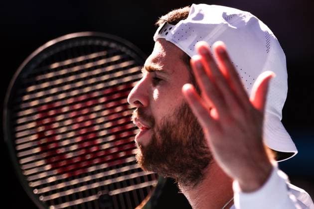 Mandatory Credit: Photo by James Gourley Shutterstock (13736332bu) Karen Khachanov during his semi-final match Australian Open, Day Twelve, Tennis, Melbourne Park, Melbourne, Australia - 27 Jan 2023 Australian Open, Day Twelve, Tennis, Melbourne Park, Melbourne, Australia - 27 Jan 2023 Copyright: xJamesxGourley Shutterstockx 13736332bu