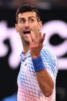 Mandatory Credit: Photo by James Gourley Shutterstock (13736332eg) Novak Djokovic of Serbia Australian Open, Day Twelve, Tennis, Melbourne Park, Melbourne, Australia - 27 Jan 2023 Australian Open, Day Twelve, Tennis, Melbourne Park, Melbourne, Australia - 27 Jan 2023 Copyright: xJamesxGourley Shutterstockx 13736332eg