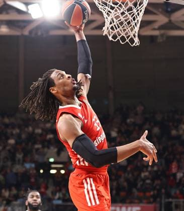 Freddie Gillespie (Bayern Basketball, 33) punktet. GER, FC Bayern Basketball vs. Partizan Mozzart Bet Belgrad, Basketball, EuroLeague, Saison 2022 2023, 09.02.2023, GER, FC Bayern Basketball vs. Partizan Mozzart Bet Belgrad, Basketball, EuroLeague, Saison 2022 2023, 09.02.2023, Muenchen Copyright: xEibner-Pressefoto MarcelxEngelbrx EP_MET
