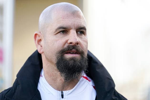 Sascha Glass (Trainer, Cheftrainer, 1. FC Köln), Einzelbild, Einzelfoto, Aktion, Action, Porträt, Portrait, 12.02.2023, Sinsheim (Hoffenheim) (Deutschland), Fussball, Flyeralarm Frauen-Bundesliga, TSG 1899 Hoffenheim - 1. FC Köln, 12.02.2023, Sinsheim (Hoffenheim) (Deutschland), Fussball, Flyeralarm Frauen-Bundesliga, TSG 1899 Hoffenheim - 1. FC Köln, DFB DFL REGULATIONS PROHIBIT ANY USE OF PHOTOGRAPHS AS IMAGE SEQUENCES AND OR QUASI-VIDEO.