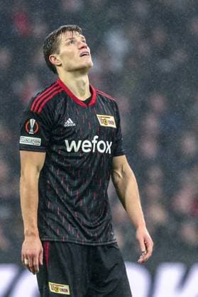 Kevin Behrens (FC Union Berlin, 17) unzufrieden, enttäuscht enttaeusch, NL, Ajax Amsterdam vs FC Union Berlin, UEFA Europa League Play-Offs, Hinspiel, Spielzeit 2022 2023, 16.02.2023, NL, Ajax Amsterdam vs FC Union Berlin, UEFA Europa League Play-Offs, Hinspiel, Spielzeit 2022 2023, 16.02.2023, Foto: Eibner-Pressefoto Gabriel Boia Amsterdam Copyright: xEibner-Pressefoto GabrielxBoiax EP_EER