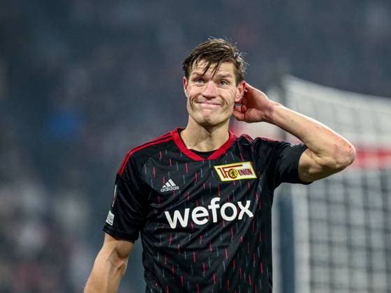 Kevin Behrens (FC Union Berlin, 17) unzufrieden, enttäuscht enttaeusch, NL, Ajax Amsterdam vs FC Union Berlin, UEFA Europa League Play-Offs, Hinspiel, Spielzeit 2022 2023, 16.02.2023, NL, Ajax Amsterdam vs FC Union Berlin, UEFA Europa League Play-Offs, Hinspiel, Spielzeit 2022 2023, 16.02.2023, Foto: Eibner-Pressefoto Gabriel Boia Amsterdam Copyright: xEibner-Pressefoto GabrielxBoiax EP_EER