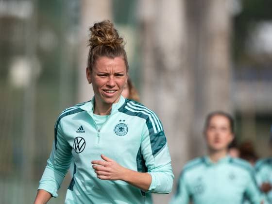 Linda Dallmann (Deutschland, 16), ESP, DFB Fussball Frauen Nationalmannschaft, Trainingslager Marbella Football Center, Spielzeit 2022 2023, 19.02.2023 ESP, DFB Fussball Frauen Nationalmannschaft, Trainingslager Marbella Football Center, Spielzeit 2022 2023, 19.02.2023 Marbella Copyright: xEibner Memmlerx EP_MMR