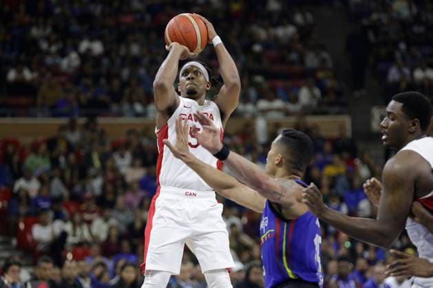 February 26, 2023, Caracas, Caracas Venezuela, Venezuela: CARACAS, VENEZUELA - FEBRUARY 26: Kandre Gray of Canada shoots to score against Venezuela during the Americas qualifiers for the FIBA ‹â€¹Basketball World Cup 2023 basketball game, at Poliedro de Caracas, in Caracas, Venezuela, on February 26, 2023. Caracas Venezuela - ZUMAp175 20230226_zsa_p175_045 Copyright: xPedroxRancesxMatteyx