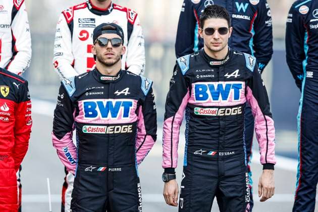 GASLY Pierre (fra), Alpine F1 Team A523, portrait OCON Esteban (fra), Alpine F1 Team A523, portrait during the Formula 1 Gulf Air Bahrain Grand Prix 2023, 1st round of the 2023 FIA Formula One World Championship, WM, Weltmeisterschaft from March 2 to 5, 2023 on the Bahrain International Circuit, in Sakhir, Bahrain - F1 - BAHRAIN GRAND PRIX 2023 - RACE DPPI Panoramic 03323001__R3_0374