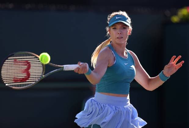 Mandatory Credit: Photo by Ella Ling Shutterstock (13794896a) Katie Boulter of GBR in action BNP Paribas Open, Tennis, Tuesday Practice and Qualifying, Indian Wells Tennis Garden, California, USA- 07 Mar 2023 BNP Paribas Open, Tennis, Tuesday Practice and Qualifying, Indian Wells Tennis Garden, California, USA- 07 Mar 2023 Copyright: xEllaxLing Shutterstockx 13794896a