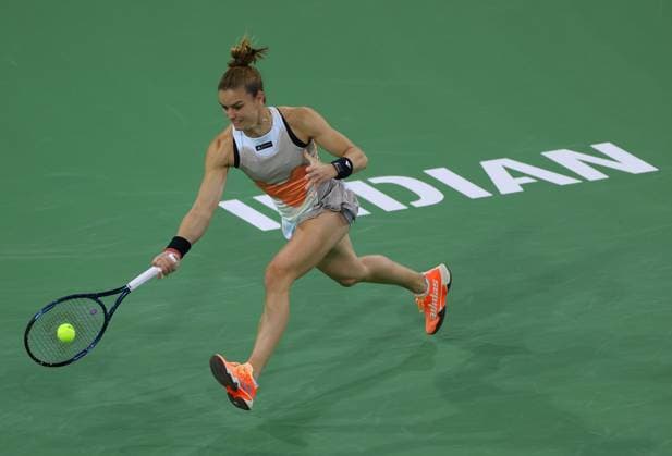 Mandatory Credit: Photo by Ella Ling Shutterstock (13794901cw) Maria Sakkari of Greece in action BNP Paribas Open, Tennis, Day 3, Indian Wells Tennis Garden, California, USA- 10 Mar 2023 BNP Paribas Open, Tennis, Day 3, Indian Wells Tennis Garden, California, USA- 10 Mar 2023 Copyright: xEllaxLing Shutterstockx 13794901cw