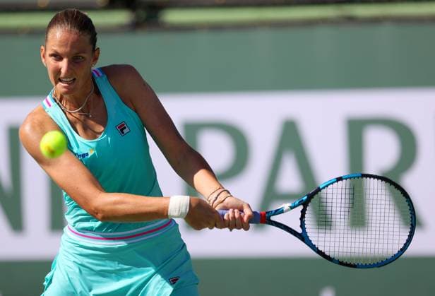 Mandatory Credit: Photo by Ella Ling Shutterstock (13795074bs) Karolina Pliskova of Czech Republic in action BNP Paribas Open, Tennis, Day 5, Indian Wells Tennis Garden, California, USA- 12 Mar 2023 BNP Paribas Open, Tennis, Day 5, Indian Wells Tennis Garden, California, USA- 12 Mar 2023 Copyright: xEllaxLing Shutterstockx 13795074bs