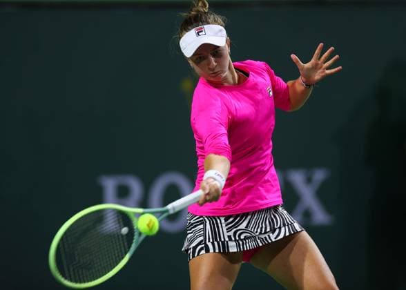 Mandatory Credit: Photo by Ella Ling Shutterstock (13795074cf) Xinyu Wang of China in action BNP Paribas Open, Tennis, Day 5, Indian Wells Tennis Garden, California, USA- 12 Mar 2023 BNP Paribas Open, Tennis, Day 5, Indian Wells Tennis Garden, California, USA- 12 Mar 2023 Copyright: xEllaxLing Shutterstockx 13795074cf