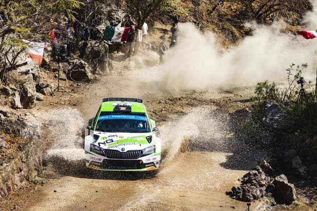 23 Nikolay GRYAZIN (ANA), Konstantin ALEKSANDROV (ANA), TOKSPORT WRT 2, SKODA FABIA RS, RC2, Rally2, action during the Rally Guanajuato Mexico 2023, 3rd round of the 2023 WRC, Motorsport Rallye, WM World Rally Car Championship, from March 16 to 19, 2023 at Leon, Guanajuato, in Mexico - AUTO - WRC - RALLY GUANAJUATO MEXICO 2023 DPPI Panoramic RPPA_2023_03_Mexico_219