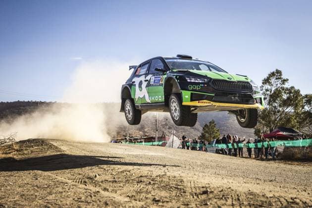 20 Gus GREENSMITH (GBR), Jonas ANDERSSON (SWE), SKODA FABIA RS, RC2, Rally2, action during the Rally Guanajuato Mexico 2023, 3rd round of the 2023 WRC, Motorsport Rallye, WM World Rally Car Championship, from March 16 to 19, 2023 at Leon, Guanajuato, in Mexico - AUTO - WRC - RALLY GUANAJUATO MEXICO 2023 DPPI Panoramic RPPA_2023_03_Mexico_499