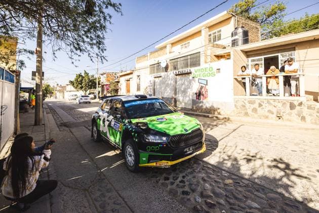 20 Gus GREENSMITH (GBR), Jonas ANDERSSON (SWE), SKODA FABIA RS, RC2, Rally2, action during the Rally Guanajuato Mexico 2023, 3rd round of the 2023 WRC, Motorsport Rallye, WM World Rally Car Championship, from March 16 to 19, 2023 at Leon, Guanajuato, in Mexico - AUTO - WRC - RALLY GUANAJUATO MEXICO 2023 DPPI Panoramic RPPA_2023_03_Mexico_669