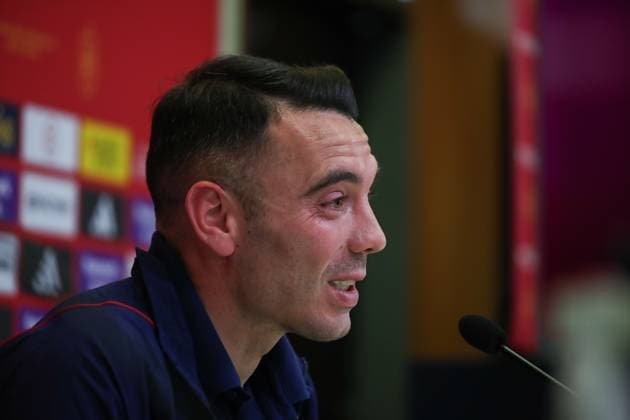 March 23, 2023, LAS ROZAS, MADRID, SPAIN: Iago Aspas attends his press conference, PK, Pressekonferenz for Spain Team at Ciudad del Futbol on March 23, 2023, in Las Rozas, Madrid, Spain. LAS ROZAS SPAIN - ZUMAa181 20230323_zaa_a181_004 Copyright: xIrinaxR.xHipolitox