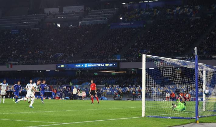 Mandatory Credit: Photo by Kieran McManus Shutterstock (13836561au) Harry Kane of England scores a goal to become England s outright record goalscorer, passing Wayne Rooneys total of 53 Italy v England, UEFA European Championship, EM, Europameisterschaft 2024 Qualifying, Group C, Football, Stadio Diego Armando Maradona, Naples, Italy - 23 Mar 2023 EDITORIAL USE ONLY No use with unauthorised audio, video, data, fixture lists, club league logos or live services. Online in-match use limited to 120 images, no video emulation. No use in betting, games or single club league player publications. Italy v England, UEFA European Championship 2024 Qualifying, Group C, Football, Stadio Diego Armando Maradona, Naples, Italy - 23 Mar 2023 EDITORIAL USE ONLY No use with unauthorised audio, video, data, fixture lists, club league logos or live services. Online in-match use limited to 120 images, no video emulation. No use in betting, games or single club league player publications. Copyright: xKieranxMcManus Shutterstockx 13836561au
