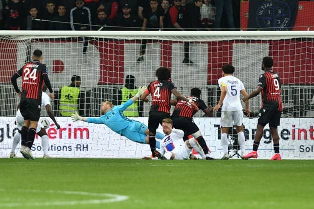 April 8, 2023, Nice, France: Nice, France, Allianz Riviera, April 08, 2023, sergio ramos (psg) scores the 0-2 during OGC Nice vs Paris Saint Germain (PSG) - French football Ligue 1 match. French football Ligue 1 match - OGC Nice vs Paris Saint Germain (PSG), Nice, France - ZUMAl164 20230408_zsa_l164_700 Copyright: xAlessioxTarpinix