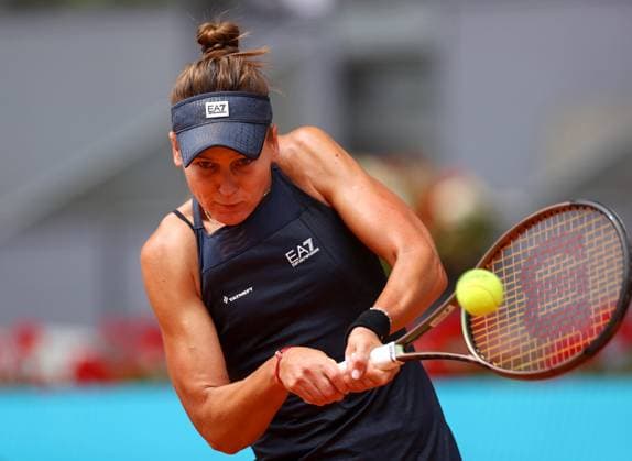 Mandatory Credit: Photo by Ella Ling Shutterstock (13895877k) Veronika Kudermatova of Russia in action Mutua Madrid Open, Day 10, Tennis, La Caja Magica, Madrid, Spain - 03 May 2023 Mutua Madrid Open, Day 10, Tennis, La Caja Magica, Madrid, Spain - 03 May 2023 Copyright: xEllaxLing Shutterstockx 13895877k