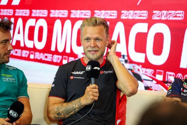 press conference, PK, Pressekonferenz MAGNUSSEN Kevin (den), Haas F1 Team VF-23 Ferrari, portrait, during the Formula 1 Grand Prix de Monaco 2023, 6th round of the 2023 Formula One World Championship, WM, Weltmeisterschaft from May 26 to 28, 2023 on the Circuit de Monaco, in Monaco - F1 - MONACO GRAND PRIX 2023 DPPI Panoramic 20230525_G0OD9965