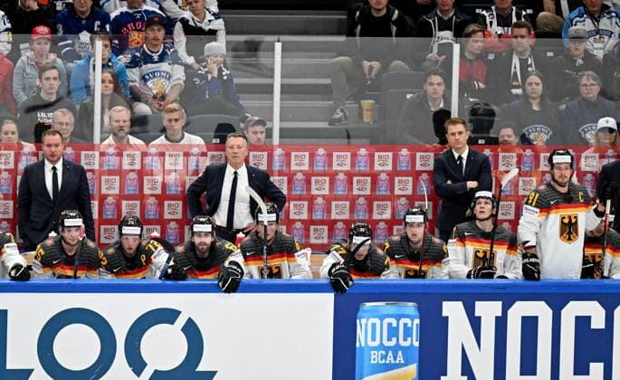Eishockey, WM, Finale, Kanada - Deutschland Trainerteam um Harold Kreis (Trainer, Coach, Headcoach, Deutscher Eishockey-Bund, Deutschland Germany, Team Germany ) Kanada vs. Deutschland, Eishockey, Eishockey WM , Finale, 28.05.2023, Kanada vs. Deutschland, Eishockey, Eishockey WM , Finale, 28.05.2023 Tampere Copyright: xEibner-Pressefotox xBirgitxHaefnerx EP_BHF