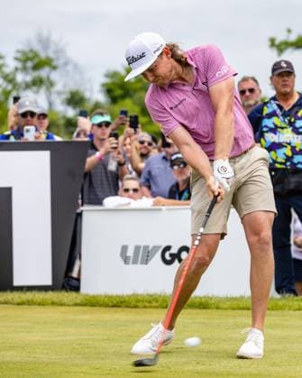 May 28, 2023, Potomac Falls, Virginia, USA: CAM SMITH tees off on the first hole of the final round during the LIV Golf DC event at Trump National Golf Club. Potomac Falls USA - ZUMAb237 20230528_znp_b237_015 Copyright: xRobertxBlakleyx