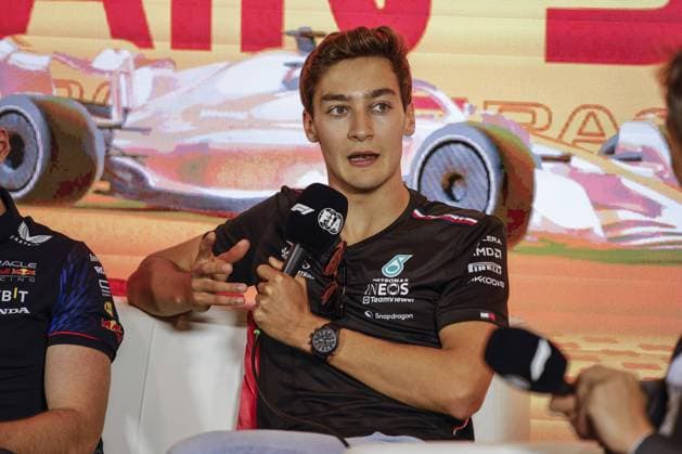 press conference, PK, Pressekonferenz RUSSELL George (gbr), Mercedes AMG F1 Team W14, portrait during the Formula 1 AWS Gran Premio de Espana 2023, 7th round of the 2023 Formula One World Championship, WM, Weltmeisterschaft from June 2 to 4, 2023 on the Circuit de Barcelona-Catalunya, in Montmelo, Spain - F1 - SPANISH GRAND PRIX 2023 DPPI Panoramic 00123014__R5_6667