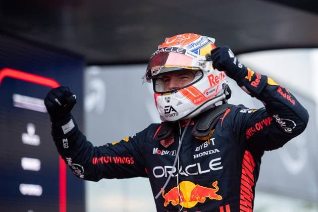 Max Verstappen (NED, Oracle Red Bull Racing, 01) jubelt im Parc Ferme ueber den Sieg, ESP, Formel 1 Weltmeisterschaft, Grand Prix von Spanien, Circuit de Barcelona Catalunya, Rennen, 04.06.2023 ESP, Formel 1 Weltmeisterschaft, Grand Prix von Spanien, Circuit de Barcelona Catalunya, Rennen, 04.06.2023 Montmelo Copyright: xEibner Memmlerx EP_MMR