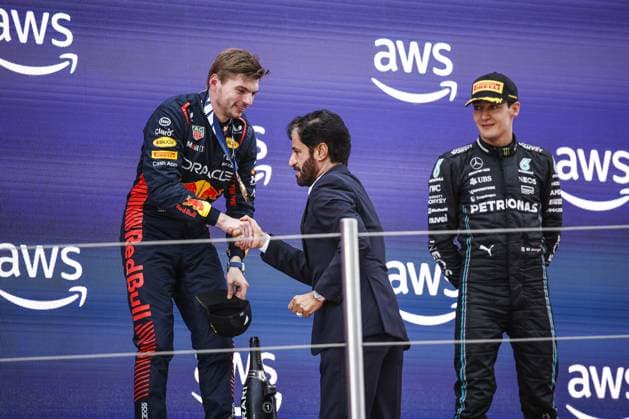 VERSTAPPEN Max (ned), Red Bull Racing RB19, portrait BEN SULAYEM Mohammed (uae), President of the FIA, portrait during the Formula 1 AWS Gran Premio de Espana 2023, 7th round of the 2023 Formula One World Championship, WM, Weltmeisterschaft from June 2 to 4, 2023 on the Circuit de Barcelona-Catalunya, in Montmelo, Spain - F1 - SPANISH GRAND PRIX 2023 - RACE DPPI Panoramic 03323010__R3_1822