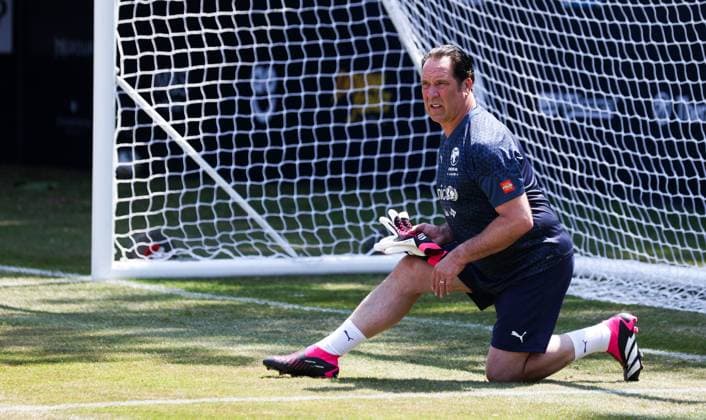 Mandatory Credit: Photo by Andrew Fosker Shutterstock (13949265c) England Coach Former footballer David Seaman Soccer Aid for Unicef 2023, Training, Football, Champneys Tring, Tring, UK - 09 Jun 2023 EDITORIAL USE ONLY No use with unauthorised audio, video, data, fixture lists, club league logos or live services. Online in-match use limited to 120 images, no video emulation. No use in betting, games or single club league player publications. Soccer Aid for Unicef 2023, Training, Football, Champneys Tring, Tring, UK - 09 Jun 2023 EDITORIAL USE ONLY No use with unauthorised audio, video, data, fixture lists, club league logos or live services. Online in-match use limited to 120 images, no video emulation. No use in betting, games or single club league player publications. Copyright: xAndrewxFosker Shutterstockx 13949265c