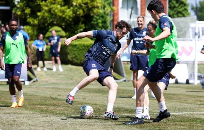 Mandatory Credit: Photo by Andrew Fosker Shutterstock (13949265e) Musician Tom Grennan of England Soccer Aid for Unicef 2023, Training, Football, Champneys Tring, Tring, UK - 09 Jun 2023 EDITORIAL USE ONLY No use with unauthorised audio, video, data, fixture lists, club league logos or live services. Online in-match use limited to 120 images, no video emulation. No use in betting, games or single club league player publications. Soccer Aid for Unicef 2023, Training, Football, Champneys Tring, Tring, UK - 09 Jun 2023 EDITORIAL USE ONLY No use with unauthorised audio, video, data, fixture lists, club league logos or live services. Online in-match use limited to 120 images, no video emulation. No use in betting, games or single club league player publications. Copyright: xAndrewxFosker Shutterstockx 13949265e