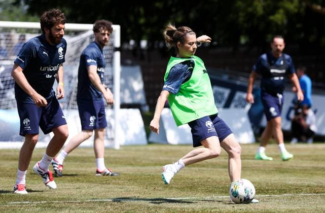 Mandatory Credit: Photo by Andrew Fosker Shutterstock (13949265f) Former footballer Karen Carney of England Soccer Aid for Unicef 2023, Training, Football, Champneys Tring, Tring, UK - 09 Jun 2023 EDITORIAL USE ONLY No use with unauthorised audio, video, data, fixture lists, club league logos or live services. Online in-match use limited to 120 images, no video emulation. No use in betting, games or single club league player publications. Soccer Aid for Unicef 2023, Training, Football, Champneys Tring, Tring, UK - 09 Jun 2023 EDITORIAL USE ONLY No use with unauthorised audio, video, data, fixture lists, club league logos or live services. Online in-match use limited to 120 images, no video emulation. No use in betting, games or single club league player publications. Copyright: xAndrewxFosker Shutterstockx 13949265f