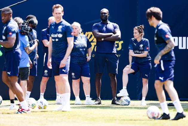 Mandatory Credit: Photo by Andrew Fosker Shutterstock (13949265aq) England Manager Musician Stormzy , England Coach Actress Vicky McClure & England Coach and Chelsea Women Manager Emma Hayes watch Actor Tom Hiddleston of England & Musician Liam Payne of England Soccer Aid for Unicef 2023, Training, Football, Champneys Tring, Tring, UK - 09 Jun 2023 EDITORIAL USE ONLY No use with unauthorised audio, video, data, fixture lists, club league logos or live services. Online in-match use limited to 120 images, no video emulation. No use in betting, games or single club league player publications. Soccer Aid for Unicef 2023, Training, Football, Champneys Tring, Tring, UK - 09 Jun 2023 EDITORIAL USE ONLY No use with unauthorised audio, video, data, fixture lists, club league logos or live services. Online in-match use limited to 120 images, no video emulation. No use in betting, games or single club league player publications. Copyright: xAndrewxFosker Shutterstockx 13949265aq
