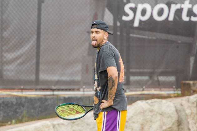 Nick Kyrgios (AUS), streckt seine Zunge raus BOSS Open ATP, Tennis Herren 250 Stuttgart 2023, Tennis, BOSS Open, ATP 250, Stuttgart, Tennisturnier, Profisport, Tenniswettbewerb, Tennisspieler, Tennisplatz, Tennismatch, Sportevent, Rasenturnier, ATP Tour, Tennisturnier in Stuttgart, 10.06.2023, Stuttgart (Weissenhof), DEU BOSS Open ATP 250 Stuttgart 2023, 10.06.2023, Stuttgart (Weissenhof), DEU Stuttgart Copyright: xSandyxDinkelackerx EP_SDR