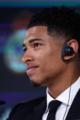 June 15, 2023, VALDEBEBAS, MADRID, SPAIN: Jude Bellingham attends his press conference, PK, Pressekonferenz during his presentation as new player of Real Madrid at Ciudad Deportiva Real Madrid on June 15, 2023, in Valdebebas, Madrid, Spain. VALDEBEBAS SPAIN - ZUMAa181 20230615_zaa_a181_005 Copyright: xOscarxJ.xBarrosox