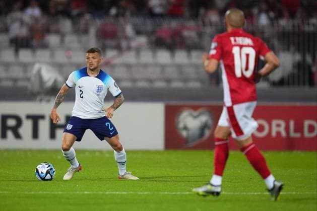 Mandatory Credit: Photo by Bagu Blanco Shutterstock (13968700r) Kieran Trippier of England Malta v England, UEFA European Championship, EM, Europameisterschaft 2024 Qualifying, Group C, Football, Ta Qali Stadium, Malta - 16 June 2023 EDITORIAL USE ONLY No use with unauthorised audio, video, data, fixture lists, club league logos or live services. Online in-match use limited to 120 images, no video emulation. No use in betting, games or single club league player publications. Malta v England, UEFA European Championship 2024 Qualifying, Group C, Football, Ta Qali Stadium, Malta - 16 June 2023 EDITORIAL USE ONLY No use with unauthorised audio, video, data, fixture lists, club league logos or live services. Online in-match use limited to 120 images, no video emulation. No use in betting, games or single club league player publications. Copyright: xBaguxBlanco Shutterstockx 13968700r