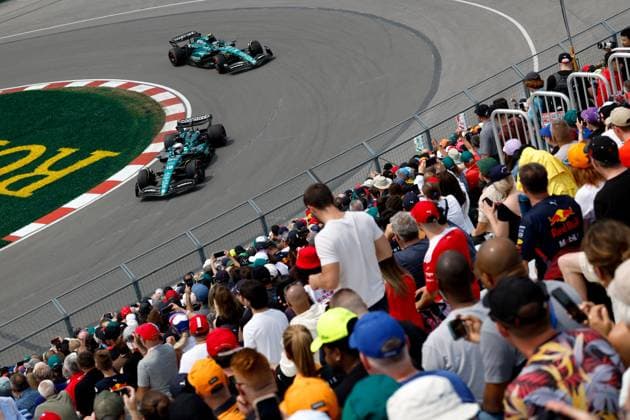 18 STROLL Lance (can), Aston Martin F1 Team AMR23, action 14 ALONSO Fernando (spa), Aston Martin F1 Team AMR23, action during the Formula 1 Pirelli Grand Prix du Canada, 8th round of the 2023 Formula One World Championship, WM, Weltmeisterschaft from June 16 to 18, 2023 on the Circuit Gilles Villeneuve, in Montrà al, Canada - F1 - CANADIAN GRAND PRIX 2023 DPPI Panoramic 00123020_F12023GP09CAN_JK055145