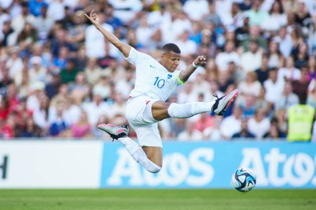Sport Bilder des Tages June 16, 2023, FARO, FARO, PORTUGAL: Kylian Mbappe of France in action during the UEFA EURO, EM, Europameisterschaft,Fussball 2024 Qualifying Round match between Gibraltar and France at Algarve Stadium on June 16, 2023, in Faro, Portugal. FARO PORTUGAL - ZUMAa181 20230616_zaa_a181_085 Copyright: xJoaquinxCorcherox