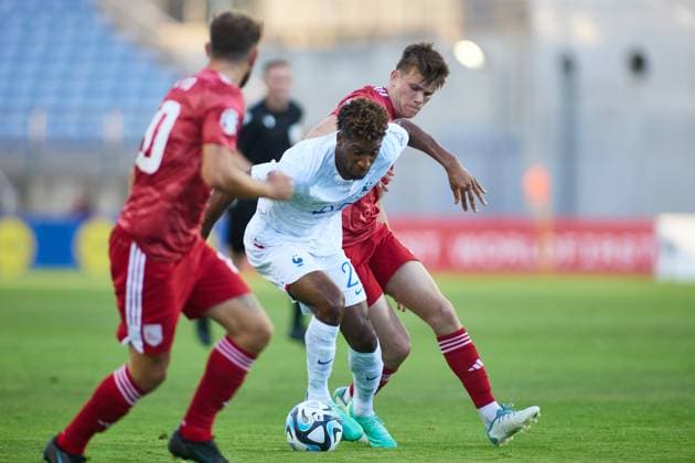 June 16, 2023, FARO, FARO, PORTUGAL: Kingsley Coman of France in action during the UEFA EURO, EM, Europameisterschaft,Fussball 2024 Qualifying Round match between Gibraltar and France at Algarve Stadium on June 16, 2023, in Faro, Portugal. FARO PORTUGAL - ZUMAa181 20230616_zaa_a181_088 Copyright: xJoaquinxCorcherox