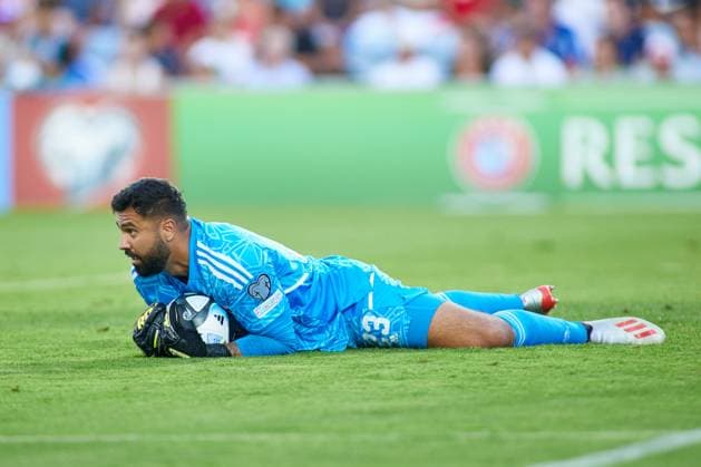 June 16, 2023, FARO, FARO, PORTUGAL: Dayle Coleing of Gibraltar in action during the UEFA EURO, EM, Europameisterschaft,Fussball 2024 Qualifying Round match between Gibraltar and France at Algarve Stadium on June 16, 2023, in Faro, Portugal. FARO PORTUGAL - ZUMAa181 20230616_zaa_a181_092 Copyright: xJoaquinxCorcherox