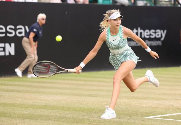 Mandatory Credit: Photo by Ryan Browne Shutterstock (13961299d) Katie Boulter of Great Britain during her Semi-final match against Heather Watson of Great Britain. Rothesay Open, Day Six, Tennis, Nottingham Tennis Centre, Nottingham, UK - 17 Jun 2023 Rothesay Open, Day Six, Tennis, Nottingham Tennis Centre, Nottingham, UK - 17 Jun 2023 Copyright: xRyanxBrowne Shutterstockx 13961299d