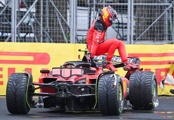 June 17, 2023, Montreal, PQ, Canada: Ferrari driver Carlos Sainz, of Spain, exits his car after crashing during the third practice session at the Canadian Grand Prix in Montreal, Saturday, June 17, 2023. Carlos Sainz, - ZUMAc35_ 20230617_zaf_c35_026 Copyright: xGrahamxHughesx