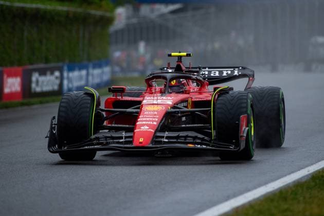 Carlos Sainz Junior (ESP, Scuderia Ferrari, 55) im Ferrari SF-23 im Regen, CAN, Formel 1 Weltmeisterschaft, Grand Prix von Kanada, Circuit de Gilles Villeneuve Montreal, Freies Training, 17.06.2023 CAN, Formel 1 Weltmeisterschaft, Grand Prix von Kanada, Circuit de Gilles Villeneuve Montreal, Freies Training, 17.06.2023 Montreal Copyright: xEibner Memmlerx EP_MMR