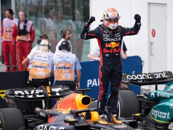 Max Verstappen (NED, Oracle Red Bull Racing, 01) jubelt im Parc Ferme ueber den Sieg, CAN, Formel 1 Weltmeisterschaft, Grand Prix von Kanada, Circuit de Gilles Villeneuve Montreal, Rennen, 18.06.2023 CAN, Formel 1 Weltmeisterschaft, Grand Prix von Kanada, Circuit de Gilles Villeneuve Montreal, Rennen, 18.06.2023 Montreal Copyright: xEibner Memmlerx EP_MMR