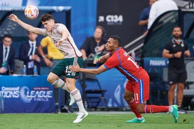 RECORD DATE NOT STATED CONCACAF NATIONS LEAGUE 2022-2023 Panama vs Mexico Third Place (L-R), Israel Reyes of Mexico e Ismael Diaz of Panama during the game Panama vs Mexico (Mexican national team, Nationalteam , corresponding to Third Place of Final Four of the CONCACAF Nations League 2022-2023, at Allegiant Stadium, on June 18, 2023. <br><br> (I-D), Israel Reyes de Mexico e Ismael Diaz de Panama durante el partido Panama vs Mexico (Seleccion Mexicana), correspondiente por el Tercer Lugar de la Final Four de la Liga de Naciones CONCACAF 2022-2023, en el Allegiant Stadium, el 18 de junio de 2023. LAS VEGAS NEVADA ESTADOS UNIDOS Copyright: xCristianxdexMarchenax 20230618174313_CNL_23_3RD_PAN_MEX_REYES238