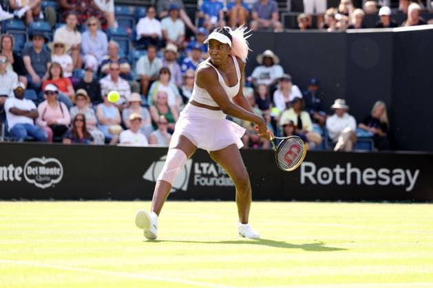 Mandatory Credit: Photo by Ryan Browne Shutterstock (13975088bk) Venus Williams of the USA during her round of 32 match with Camila Giorgi of Italy. Rothesay Classic, Day One, Tennis, Edgbaston Priory Club, Birmingham, UK - 19 Jun 2023 Rothesay Classic, Day One, Tennis, Edgbaston Priory Club, Birmingham, UK - 19 Jun 2023 Copyright: xRyanxBrowne Shutterstockx 13975088bk