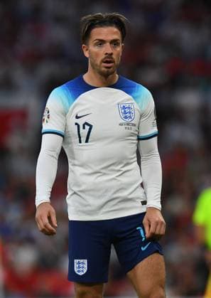Mandatory Credit: Photo by Anna Gowthorpe Shutterstock (13975202cg) Jack Grealish of England England v North Macedonia, UEFA European Championship, EM, Europameisterschaft 2024 Qualifying, Group C, Football, Old Trafford, Manchester, UK - 19 June 2023 EDITORIAL USE ONLY No use with unauthorised audio, video, data, fixture lists, club league logos or live services. Online in-match use limited to 120 images, no video emulation. No use in betting, games or single club league player publications. England v North Macedonia, UEFA European Championship 2024 Qualifying, Group C, Football, Old Trafford, Manchester, UK - 19 June 2023 EDITORIAL USE ONLY No use with unauthorised audio, video, data, fixture lists, club league logos or live services. Online in-match use limited to 120 images, no video emulation. No use in betting, games or single club league player publications. Copyright: xAnnaxGowthorpe Shutterstockx 13975202cg